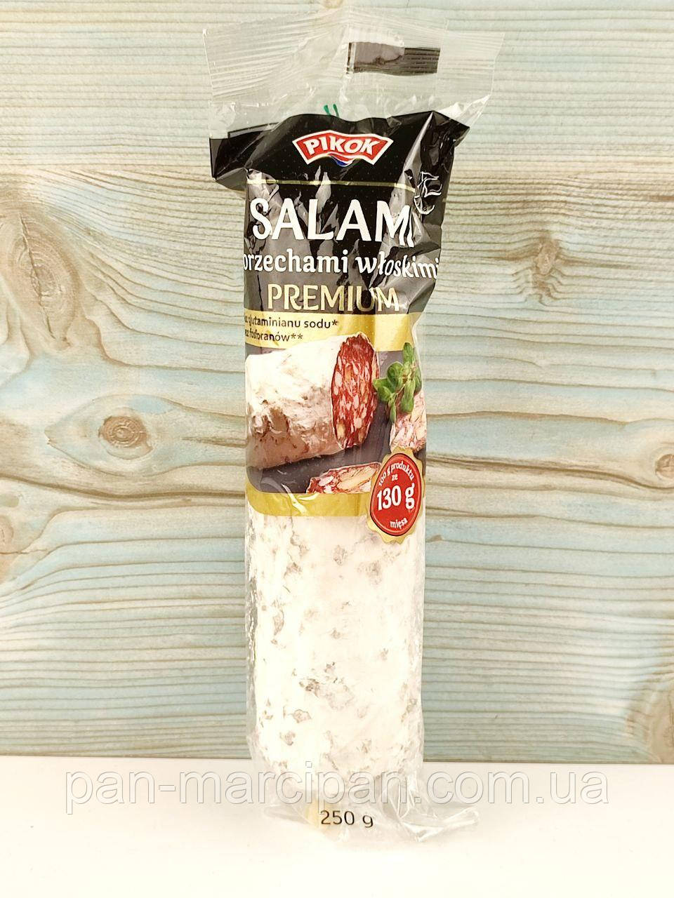 Салямі з горіхами Pikok Salami z orzechami wloskimi Premium 250 г