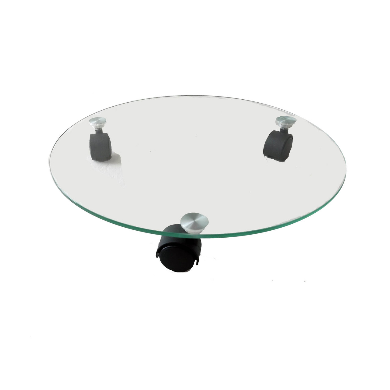 Скляні підставки Ø350 мм прозора (Clear) під квіти підлогові на коліщатках COMMUS ULTRA II С6, фото 1