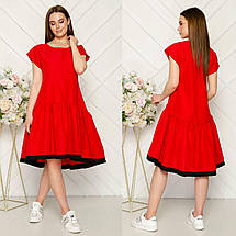 Літнє плаття асиметричного крою габардин розміри норма, фото 2