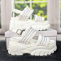 Босоніжки жіночі Dadio спортивні білі на високій платформі 4448, фото 2