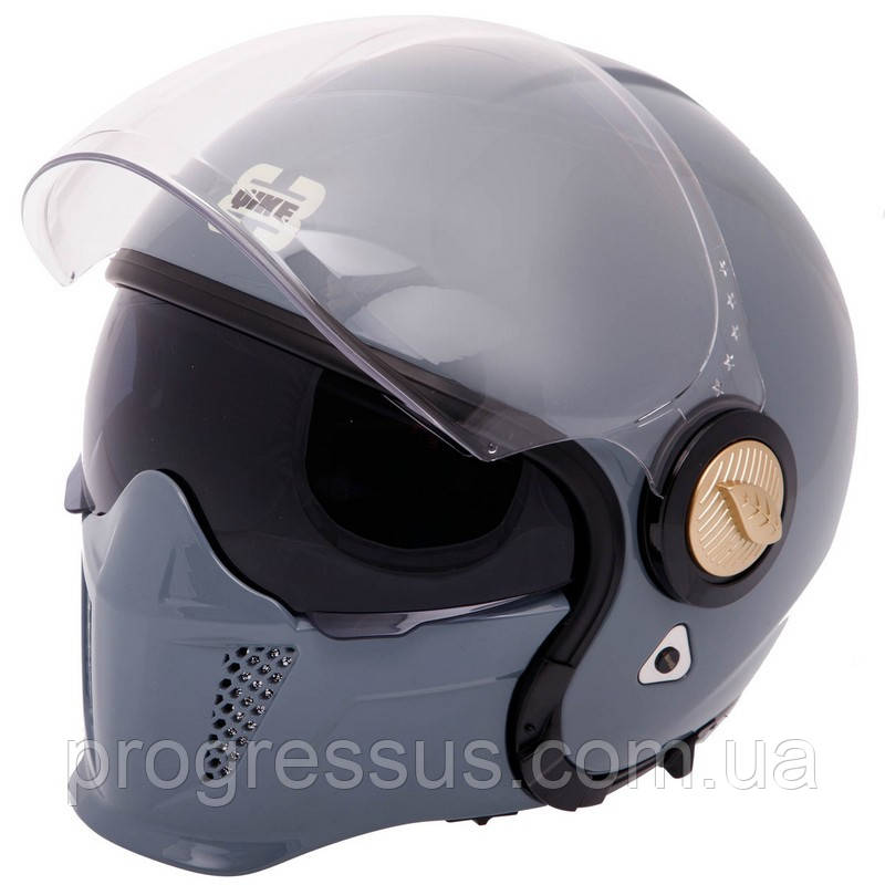 Мотошлем трансформер QKE M-XL серый / Шлем для мотоцикла / Мотоциклетный шлем раскладной - фото 5 - id-p2171334931