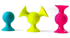 Набір сенсорних брязкальце Fat Brain Toys PipSquigz F089ML силіконові брязкальця 3 шт, фото 3