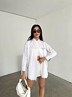 Рубашка женская классическая с карманом ткань коттон арт. 026