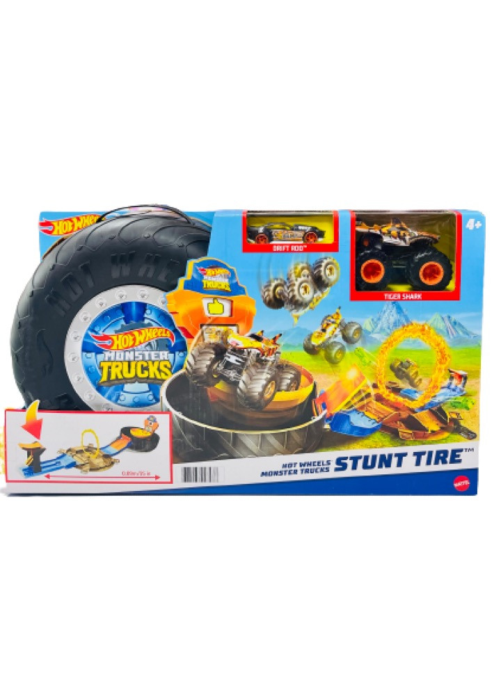 Hot Wheels Ігровий набір Hot Wheels "Трюки в шині" Monster Trucks, фото 1