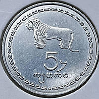 Монета Грузия 5 тетри, 1993 года