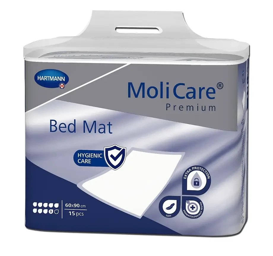 Пелюшка поглинаюча гігієнічна MoliCare® Premium Bed Mat 9 крапель 60x90 см 15шт з суперабсорбентом
