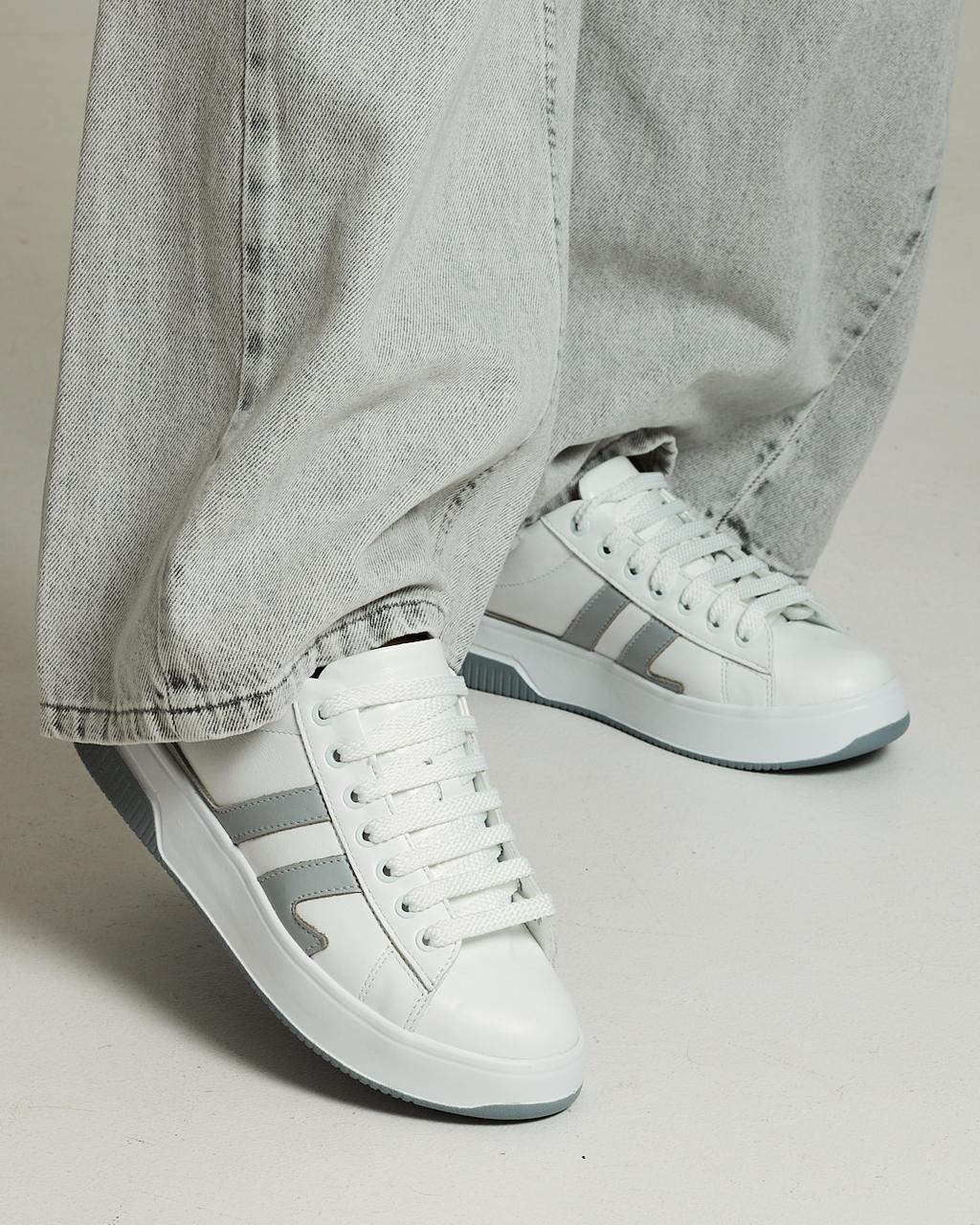 Кросівки жіночі Kento 15514 36 біло-сірі шкіра