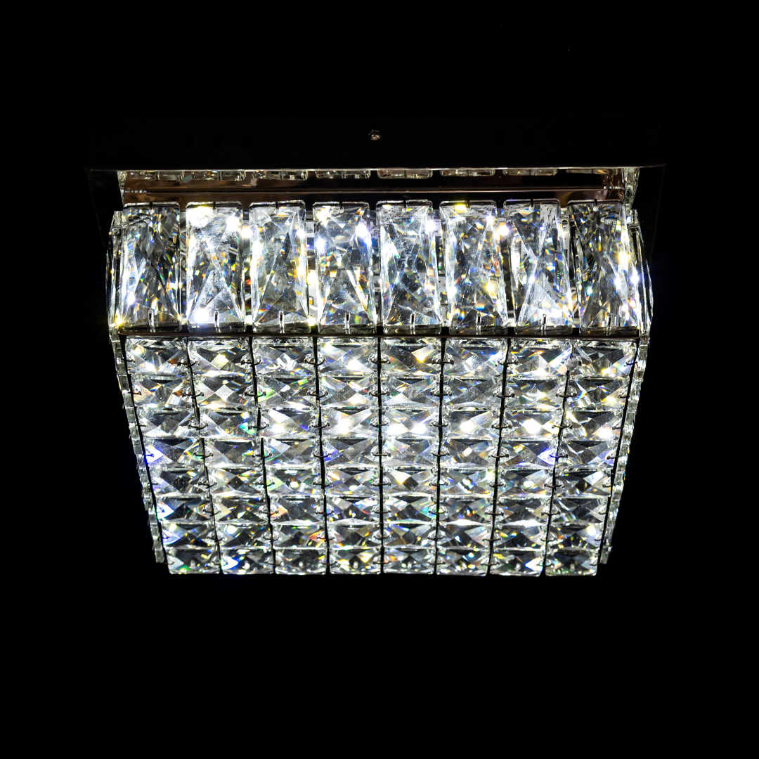 Чарівна кришталева Led люстра Linisoln 30W до 8 м² колір Хром 9677-30*30, фото 1