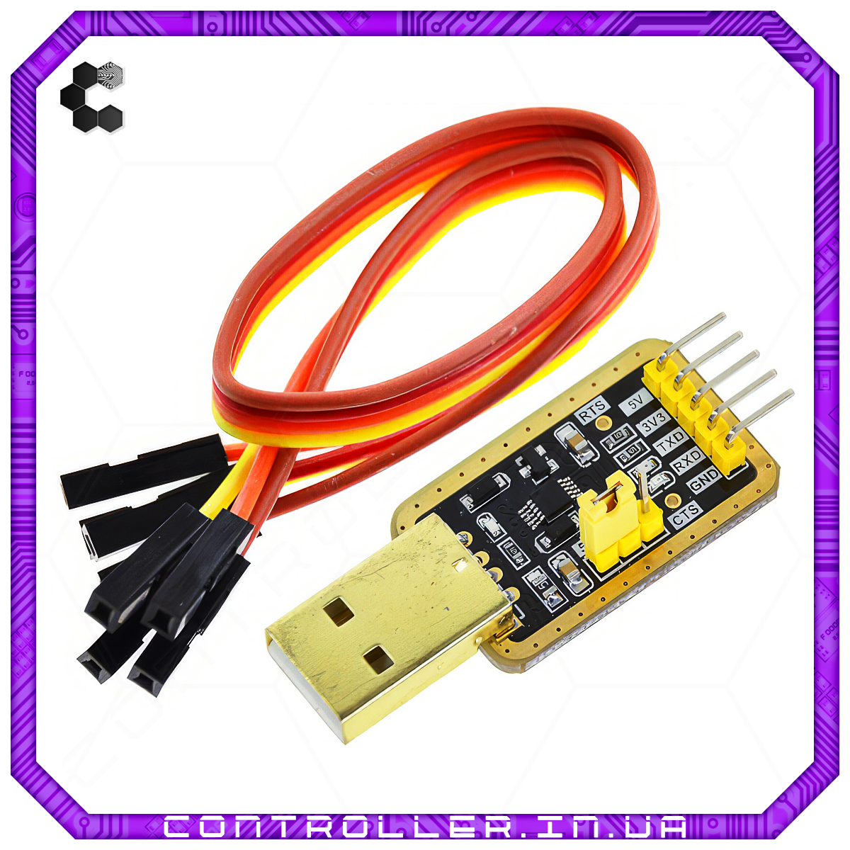 Конвертер CH340E USB-UART USB-TTL з вибором напруги