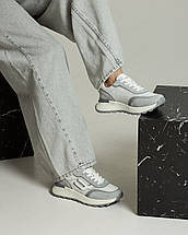 Кросівки із сіткою Lonza 185155 36 біло-сірі замші текстиль, фото 3