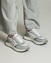 Кросівки із сіткою Lonza 185155 36 біло-сірі замші текстиль, фото 4