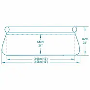 Басейн надувний безкаркасний сімейний (366-76см, об'єм: 5377л, фільтр-насос) Bestway 57445 Сірий, фото 9