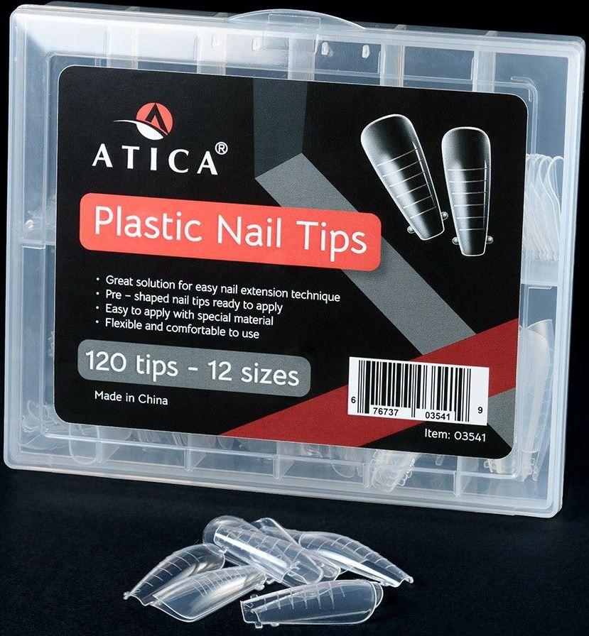Верхні форми багаторазові Plastiс Nail Tips Atica 120штEStyle