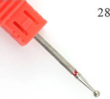 Фреза алмазна LPnails кулька 28, червонийEStyle