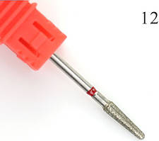 Фреза алмазна LPnails конусна 12, червонаEStyle