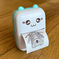 Портативный мини принтер карманный детский термопринтер 10.5 *8.5см Mini Printer Голубой