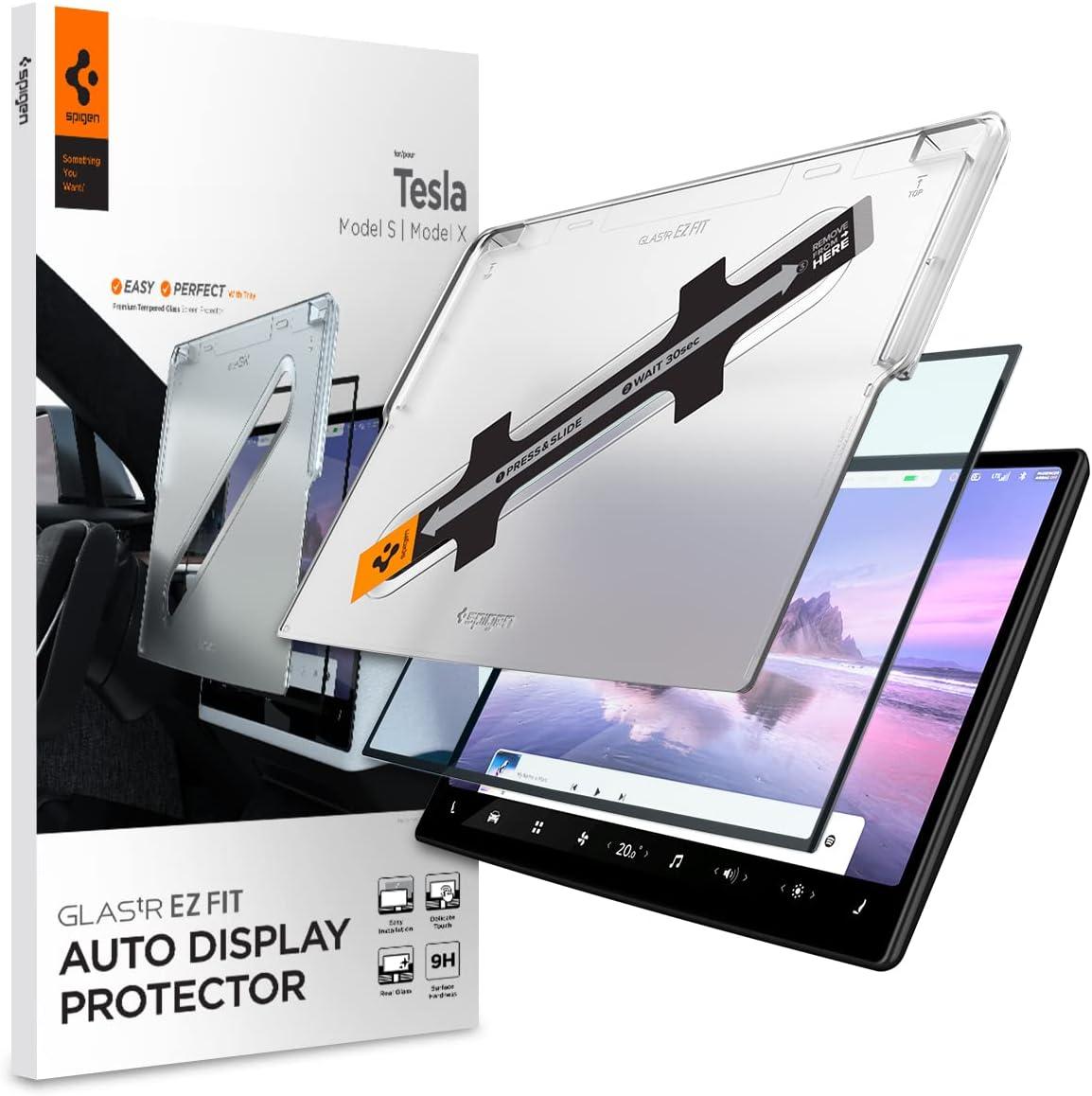 Захисне скло Spigen для TESLA Refreshed Model S/X 17" - GlasTR EZ FIT, Crystal Clear (AGL04688)