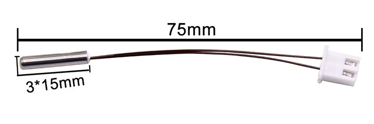 Термістор для Creality CR-6 SE, Капсула сталь D2.9mm L15mm, Провода L50mm XH2.54-2pin