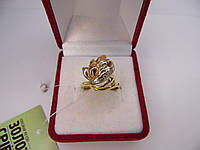 Золотое женское кольцо с бриллиантами. Размер 18