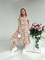 Женское платье лен- коттон 42,44,46,48 (4цв) "VILADI" недорого от прямого поставщика