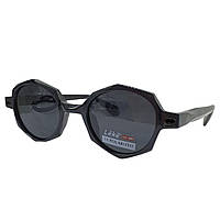 Круглые солнцезащитные очки черные маленькие в оригинальной оправе