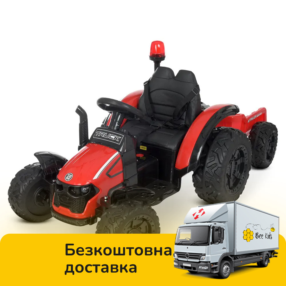 Електромобіль Трактор з причепом дитячий (2 мотори по 45W, 12V9AH, MP3, USB) Bambi M 4573EBLR-3 Червоний, фото 1