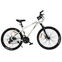 Велосипед двухколесный (диаметр колёс 26", стальная рама, подножка, сборка 75%) MTB 2605-2 Белый