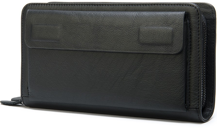 Діловий чоловічий гаманець двошаровий, чорнийEStyle