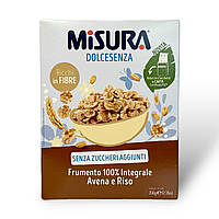 Кукурузные хлопья MISURA интегральные с фиброй без сахара, муки овеса и риса senza zuccheri integrale 350г