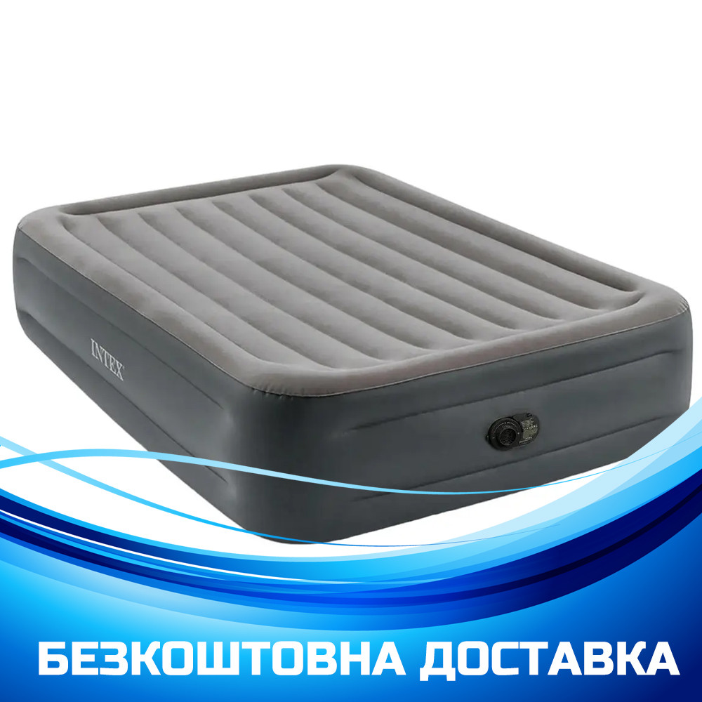 Надувне двоспальне ліжко (152х206х46см, вбудований електричний насос 220V) Intex 64126 NP, фото 1