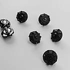 Гудзик круглий з декором чорний 12мм