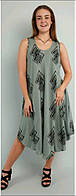 Женское лёгкое штапельное платье-сарафан без рукава размером XL-4XL(50-56)