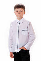 Сорочка для хлопчика біла з довгим рукавом підліткова
