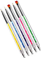 Набір пензлів для дизайну та моделювання нігтів Lpnails + дотс 5 штEStyle