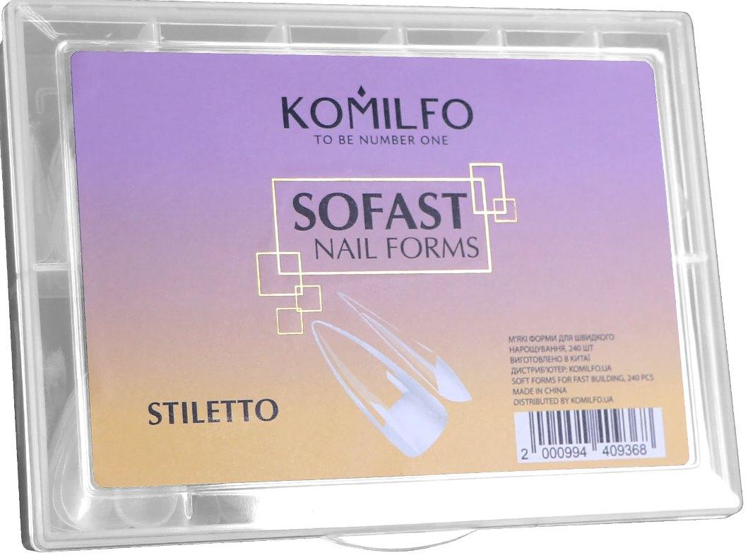 Верхні форми Komilfo SoFast Nail Forms Stiletto 240шт