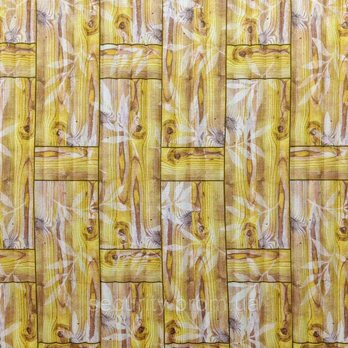 Самоклеюча декоративна 3D панель бамбукова кладка жовта 700x700x8.5мм (056) SW-00000091