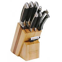Набір кухонних ножів на дерев'яній підставці Edenberg EB-3612 9 передм
