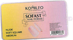 Верхні форми Komilfo SoFast Nail Forms Nude Soft Square Medium 300 штEStyle