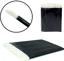 Одноразові пензлики для макіяжу Avadona аплікатор для губної помади, макробраші, чорні, 50 штEStyle