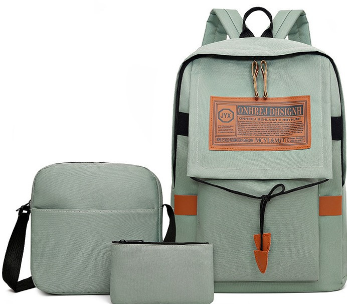 Універсальний набір MADORU для міста та школи рюкзак, сумка, гаманець, зеленийEStyle