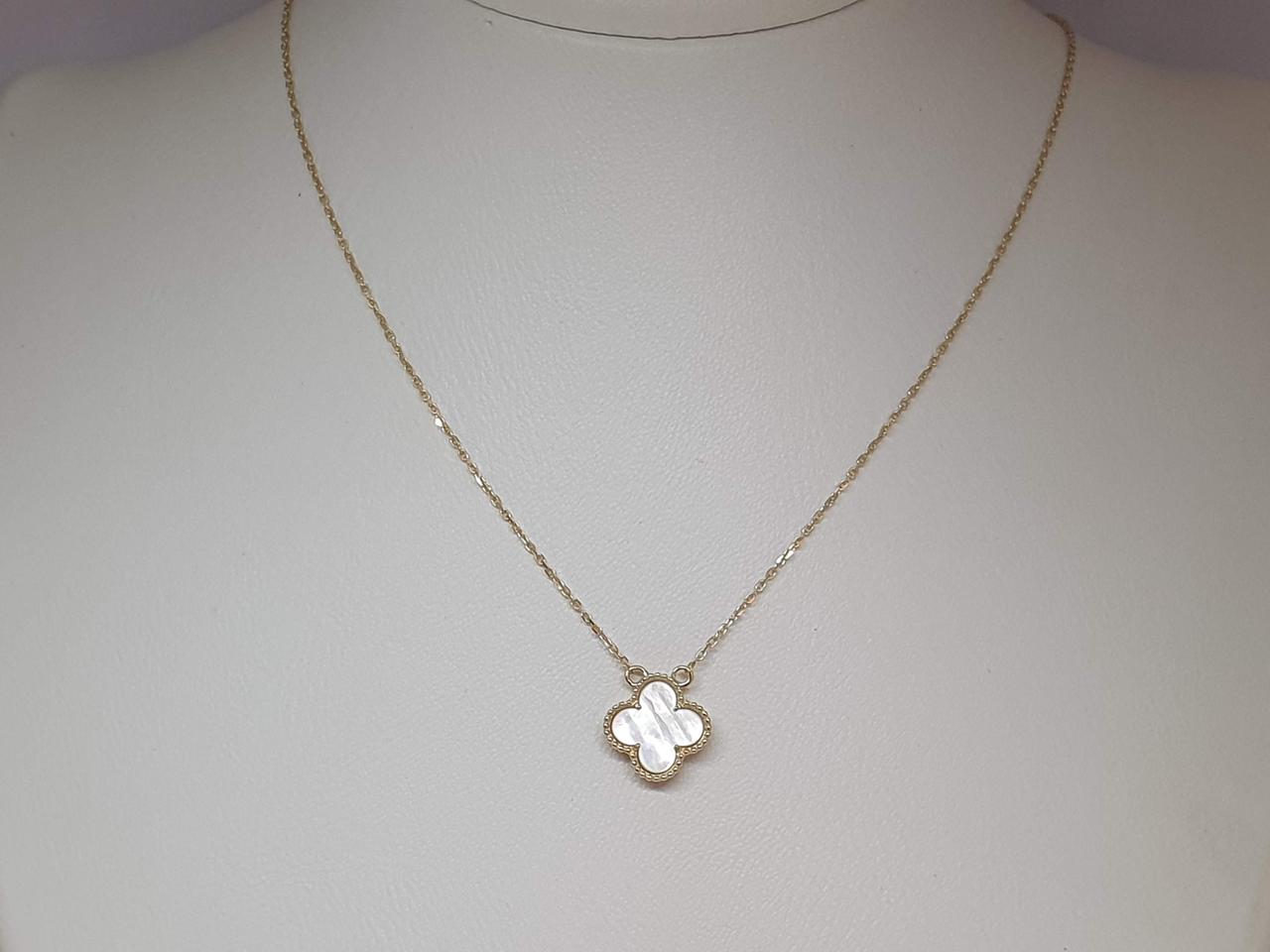 Золоте кольє Конюшина з перламутром. 2Н181/68Б 40