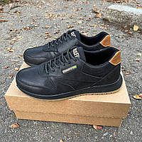 Crossfit мужские весенние/летние/осенние черные кроссовки на шнурках.Демисезонные мужские кожаные кроссы