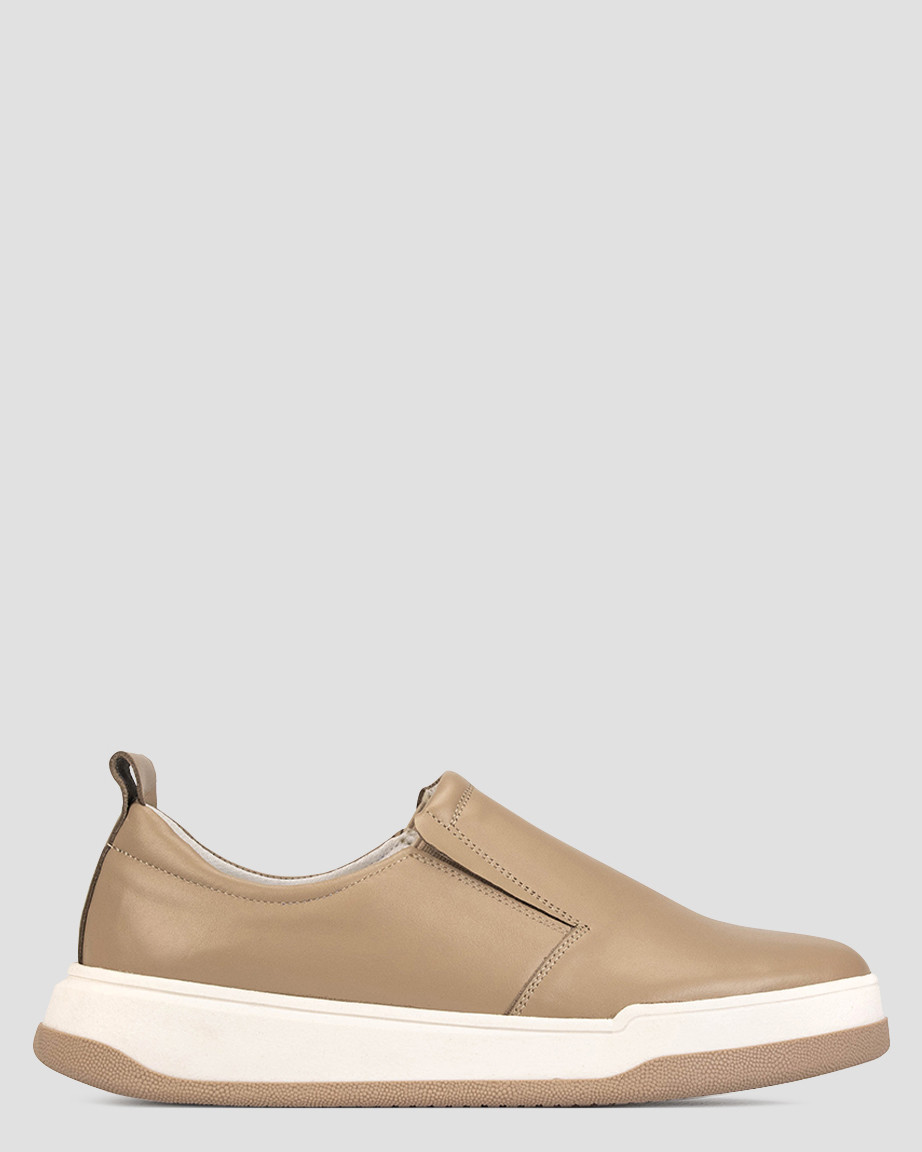 Сліпони низькі жіночі бежеві натуральна шкіра Україна VM Villomi — розмір 37 (23,5 см) (модель:, фото 1