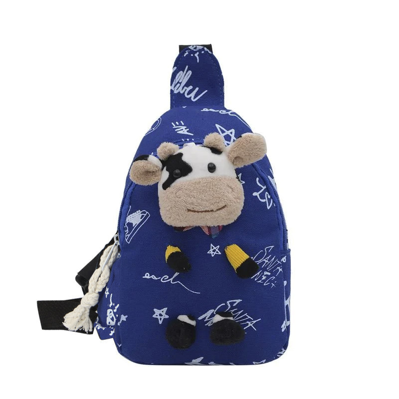 Дитяча нагрудна сумка-рюкзак Lesko A-407 Cow Blue на одне відділення з ремінцем (12206-67755)