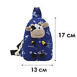 Дитяча нагрудна сумка-рюкзак Lesko A-407 Cow Blue на одне відділення з ремінцем (12206-67755), фото 5