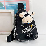 Дитяча нагрудна сумка рюкзак Lesko A-407 Cow Black на одне відділення з ремінцем (12206-67757), фото 3