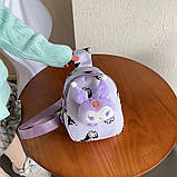 Дитяча сумка Lesko TD-34 Kuromi Purple з аніме через плече на одне відділення з ремінцем (12213-67782), фото 5