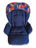 Чохол DavLu на стільчик для годування Bambi M 3233 круги галограма на темно-синьому (000040), фото 2