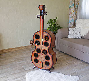 Підставка для 10 шт. пляшок у вигляді скрипки для дому | Розмір 89,5*17*52,5 см