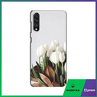 Чехол Samsung Galaxy A30s (A307) (Белые Тюльпаны) / Чехлы с цветами Самсунг Галакси А30 с